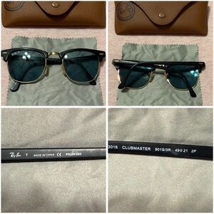 Ray-Ban Clubmaster Sunglasses - Black & Gold with Green Lenses